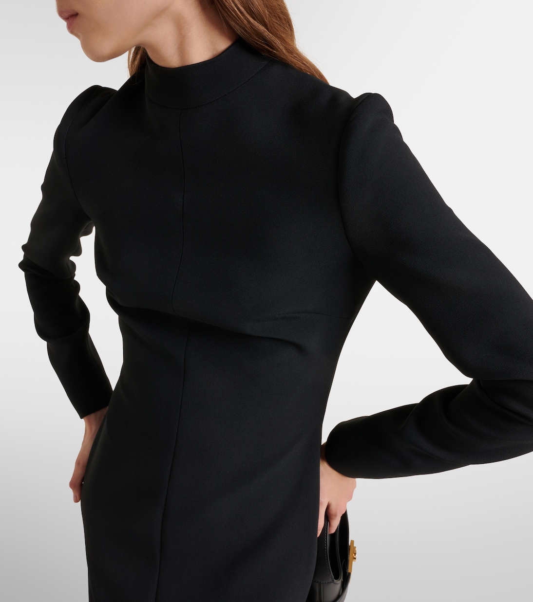 Abito midi in cady con piume | David Koma
