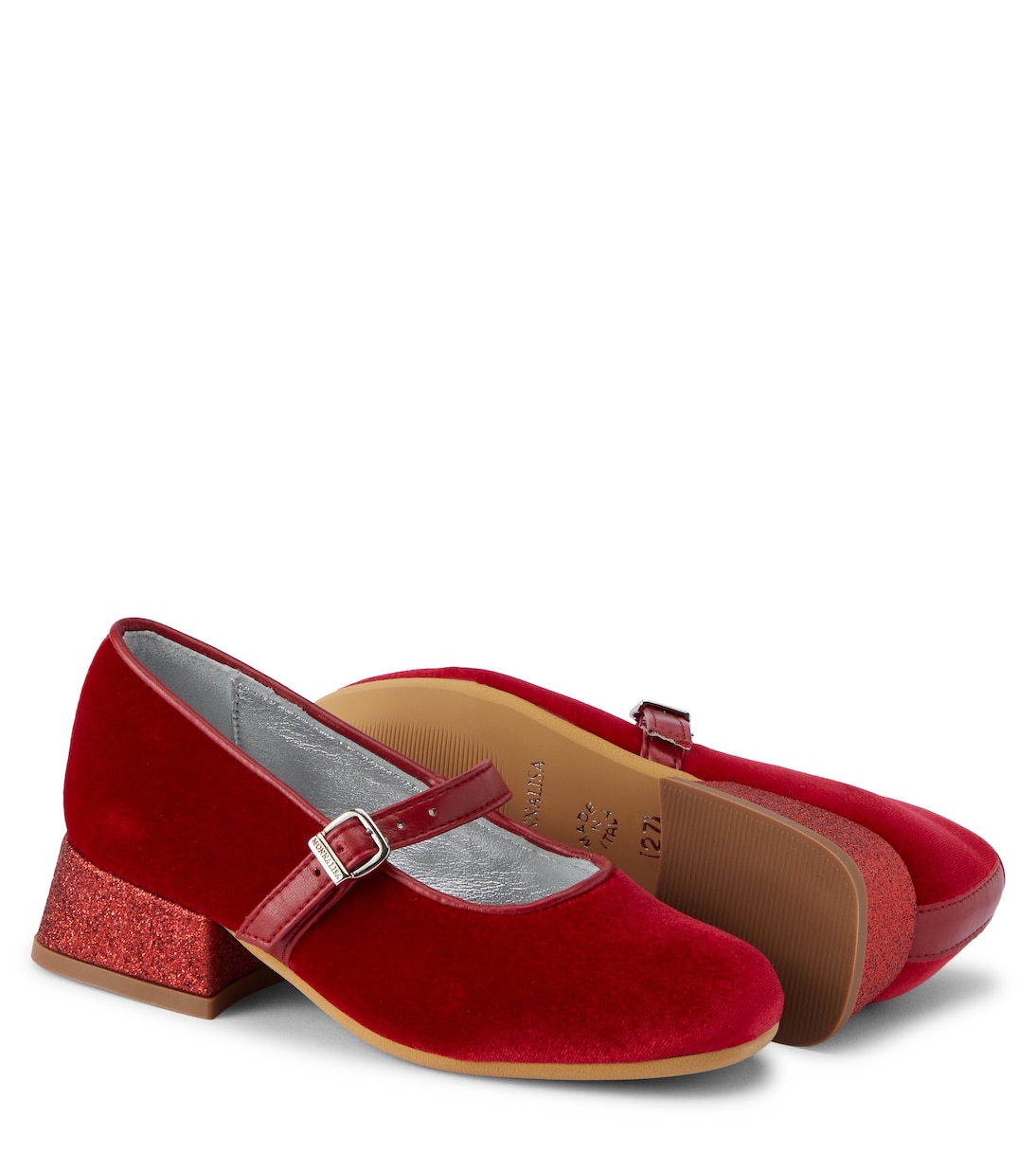 Ballerine Dorothy in velluto con glitter | Monnalisa
