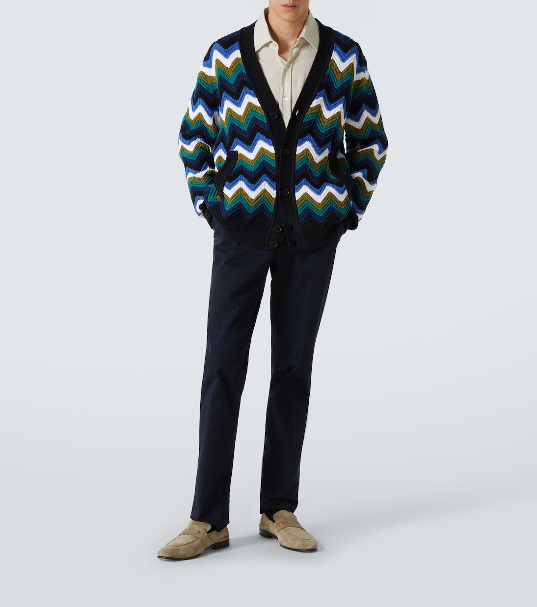 Zigzag cotton-blend lamé cardigan | Missoni
