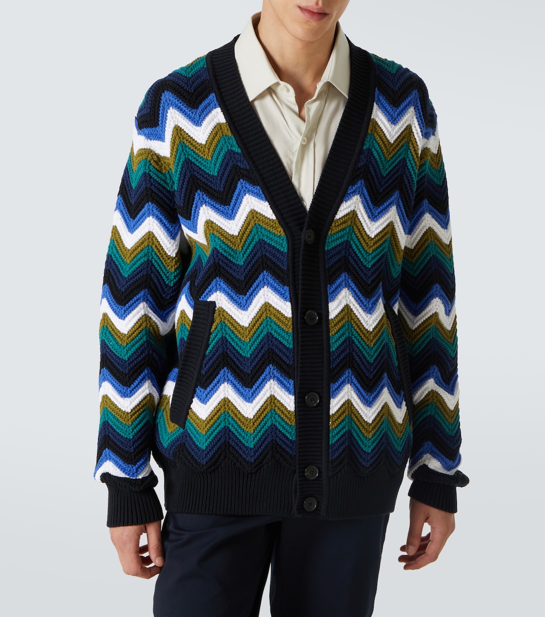 Zigzag cotton-blend lamé cardigan | Missoni