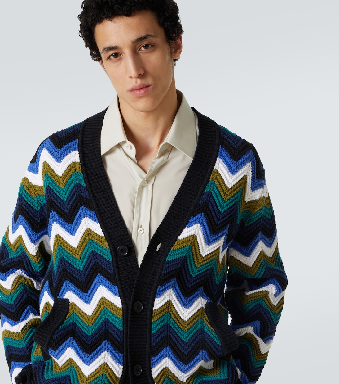 Zigzag cotton-blend lamé cardigan | Missoni