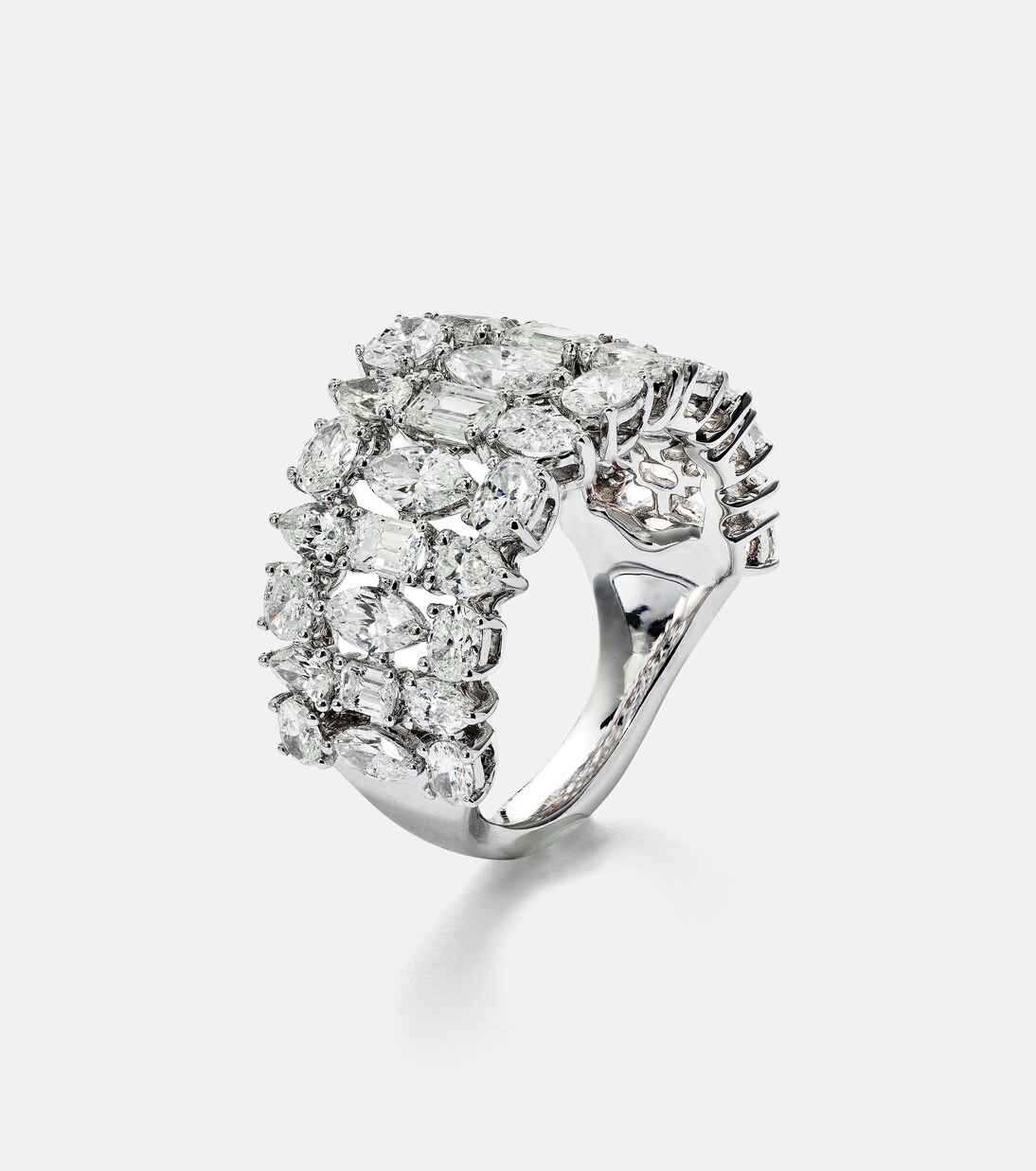 Art Deco 18kt white gold ring with diamonds | Kamyen