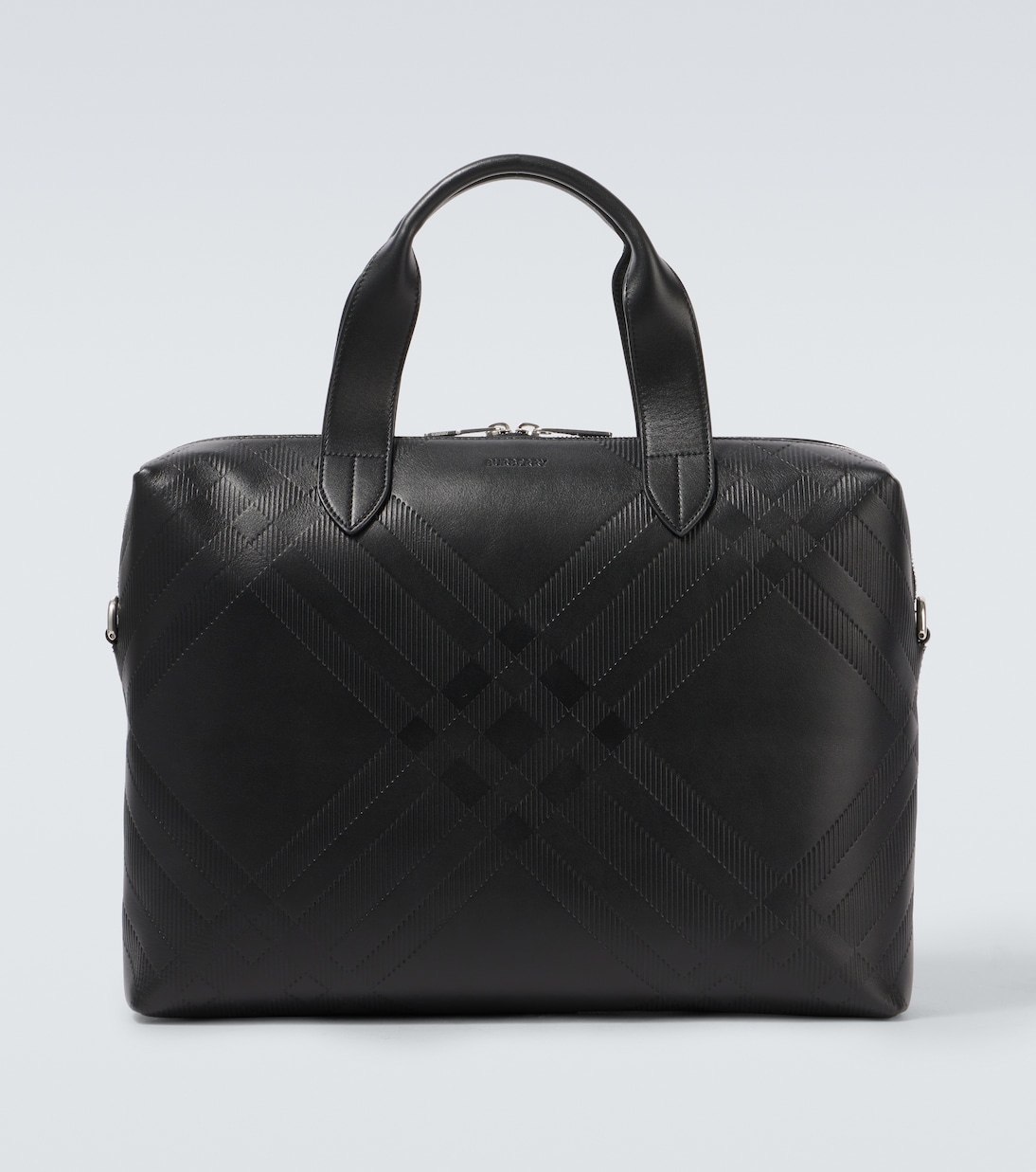 Burberry Check debossed leather briefcase | Burberry