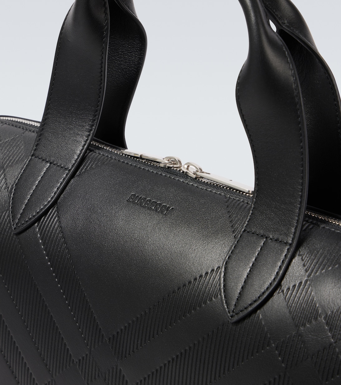 Burberry Check debossed leather briefcase | Burberry