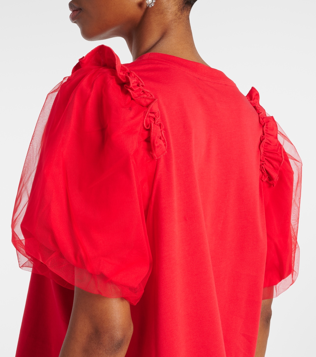 Embellished tulle and jersey top | Simone Rocha