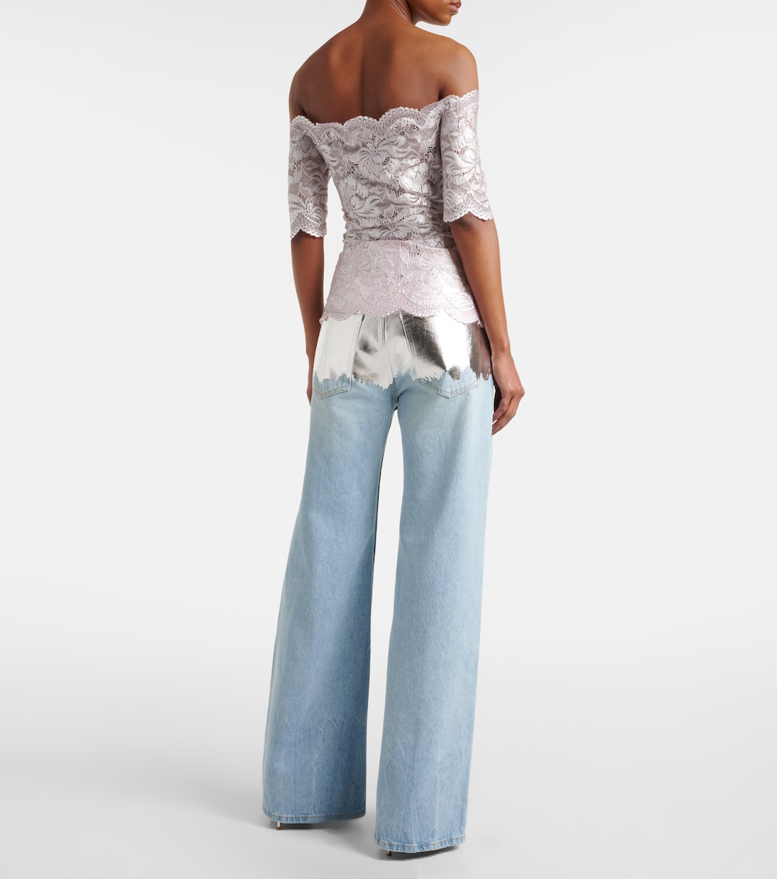 Top en dentelle à fleurs | Rabanne