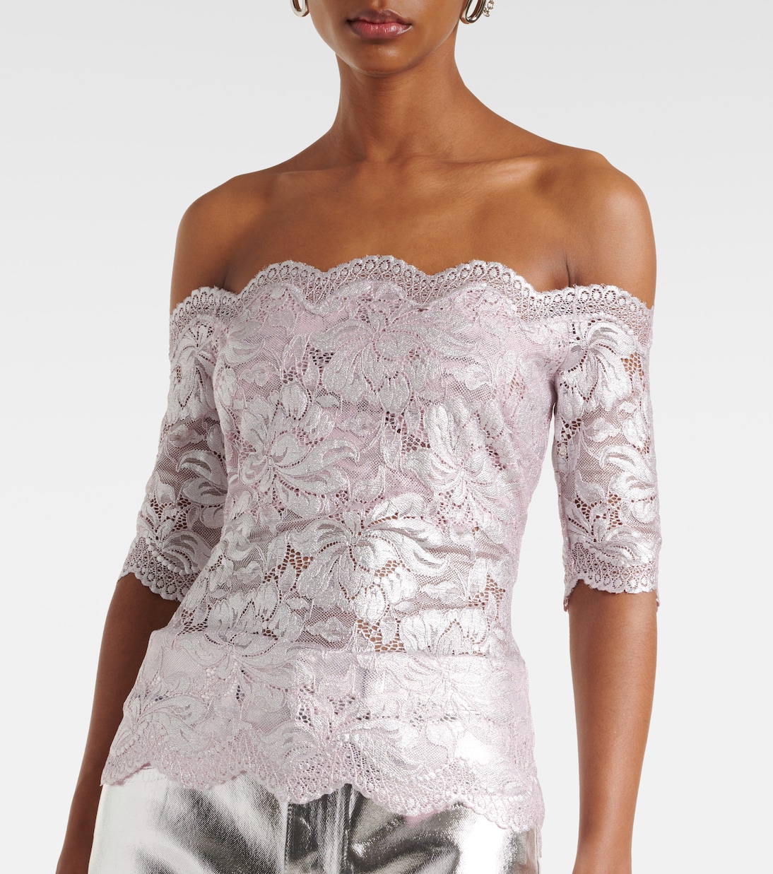 Top en dentelle à fleurs | Rabanne
