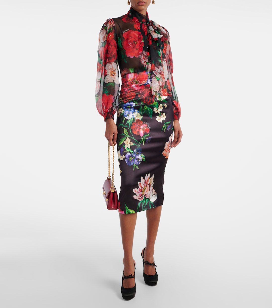 Chemise en soie à fleurs | Dolce&Gabbana