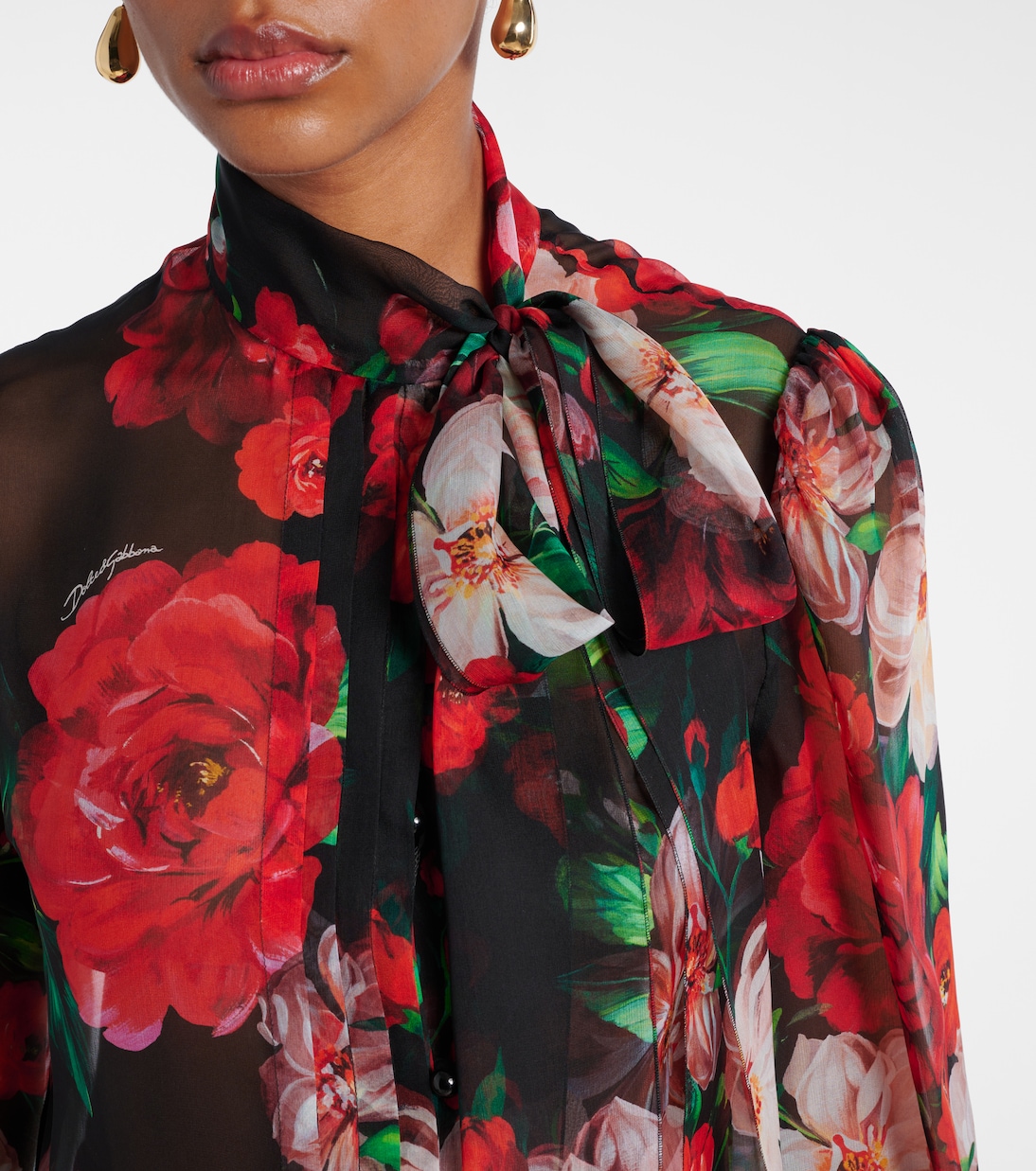 Chemise en soie à fleurs | Dolce&Gabbana