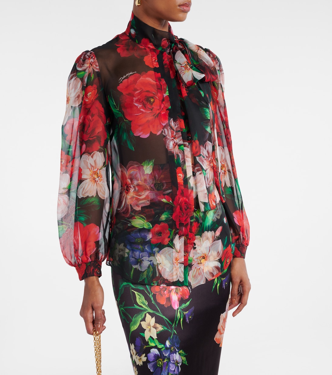 Chemise en soie à fleurs | Dolce&Gabbana