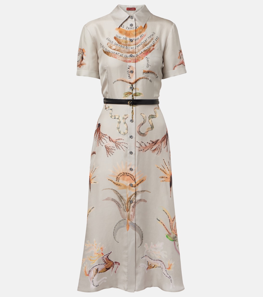 Robe chemise Kiera imprimée en soie | Altuzarra