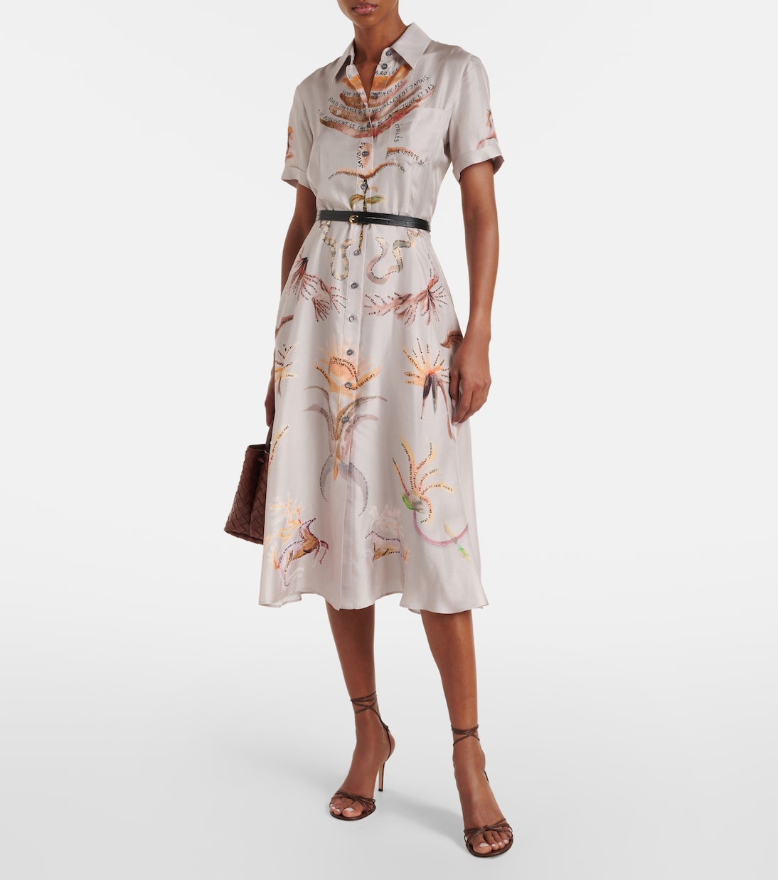 Robe chemise Kiera imprimée en soie | Altuzarra