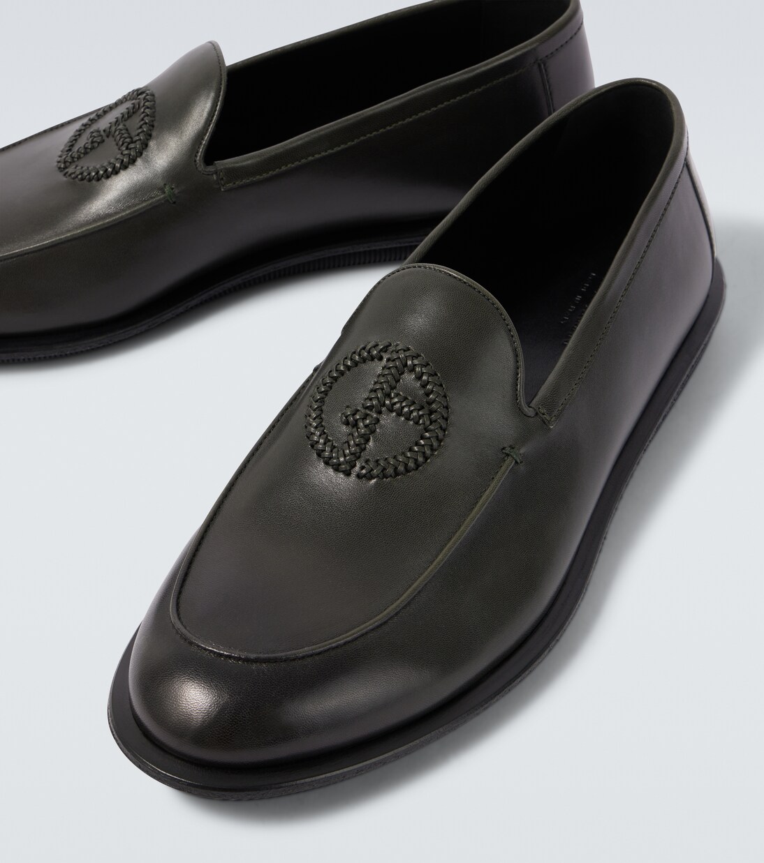 Mocassins en cuir à logo | Giorgio Armani