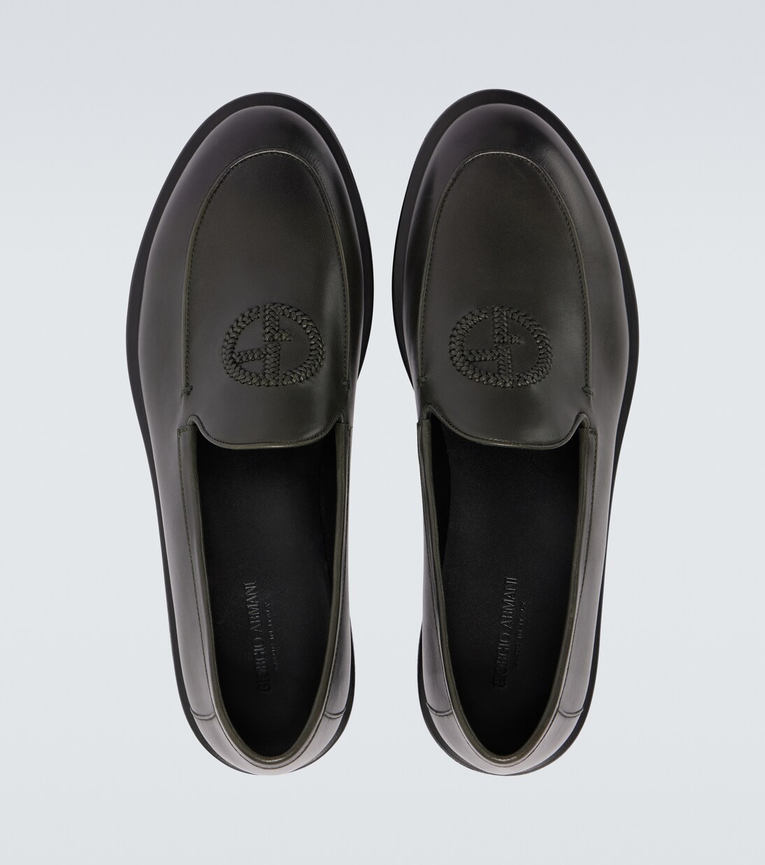 Mocassins en cuir à logo | Giorgio Armani