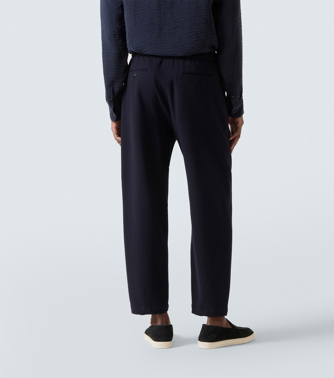 Wool and cashmere-blend straight pants | Giorgio Armani