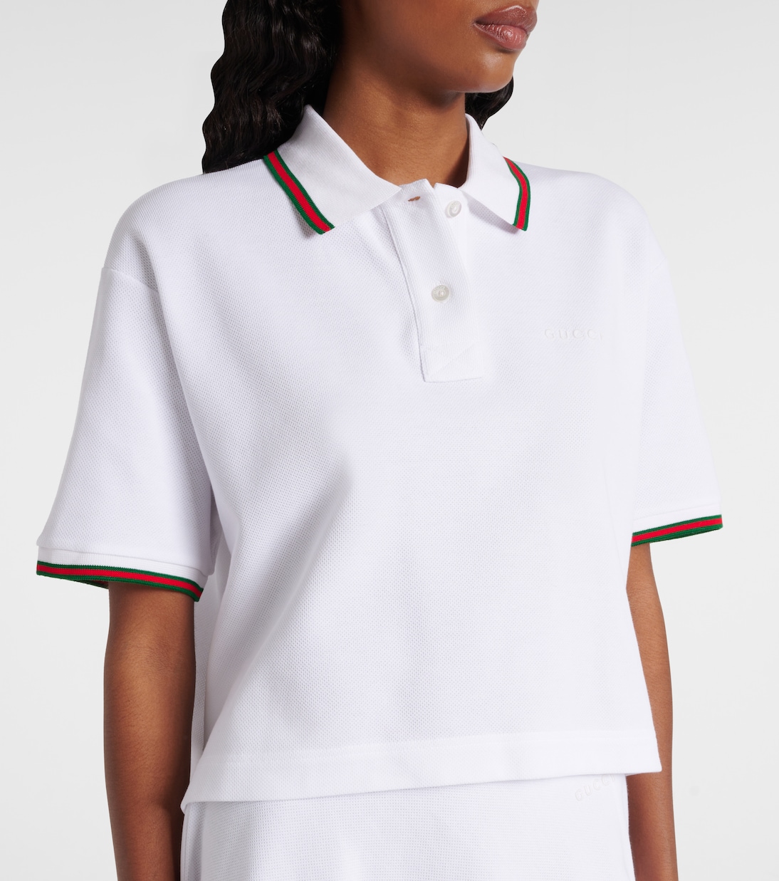 Polohemd Web Stripe aus Baumwoll-Piqué | Gucci