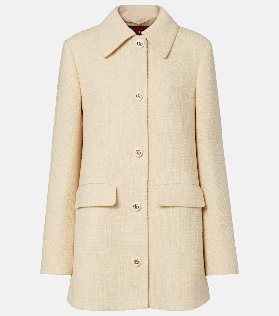 Double G wool-blend tweed coat | Gucci