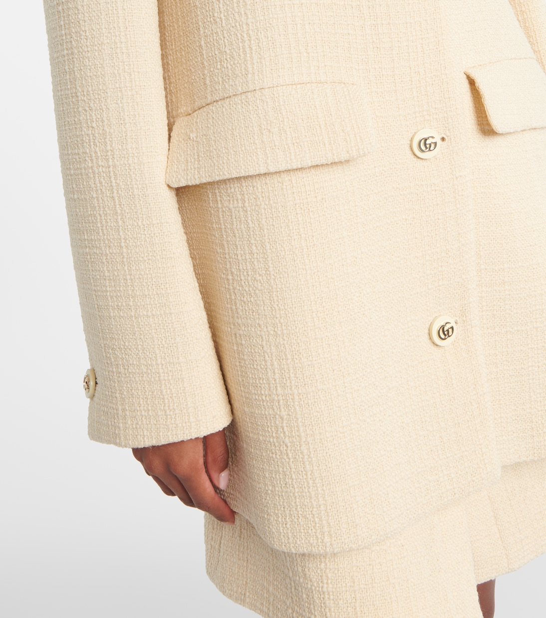 Double G wool-blend tweed coat | Gucci