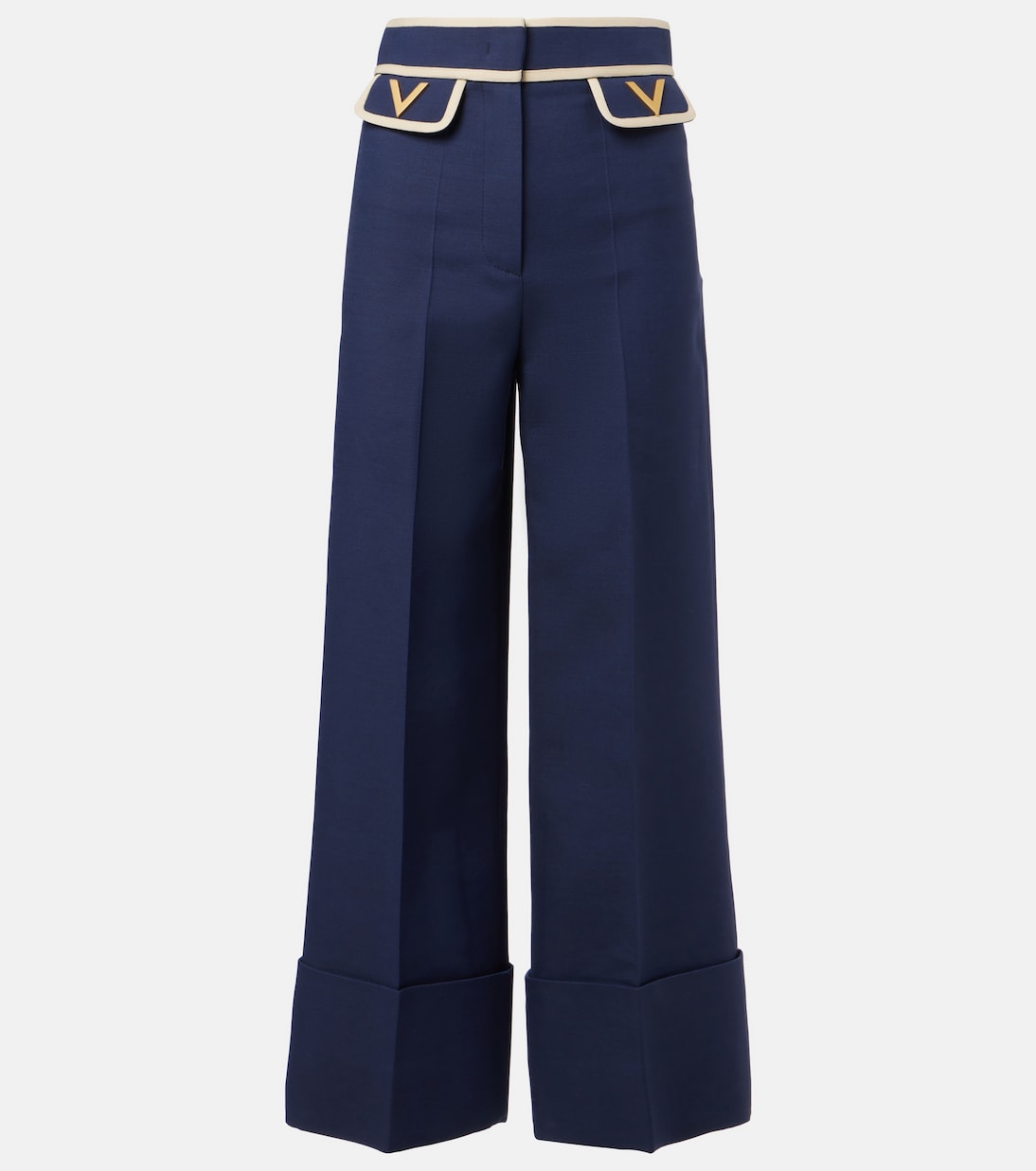 Weite Hose VGold aus Crepe Couture | Valentino