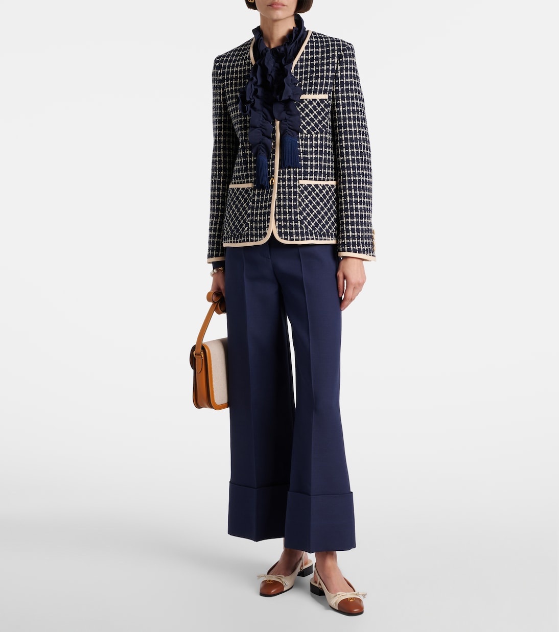 Weite Hose VGold aus Crepe Couture | Valentino