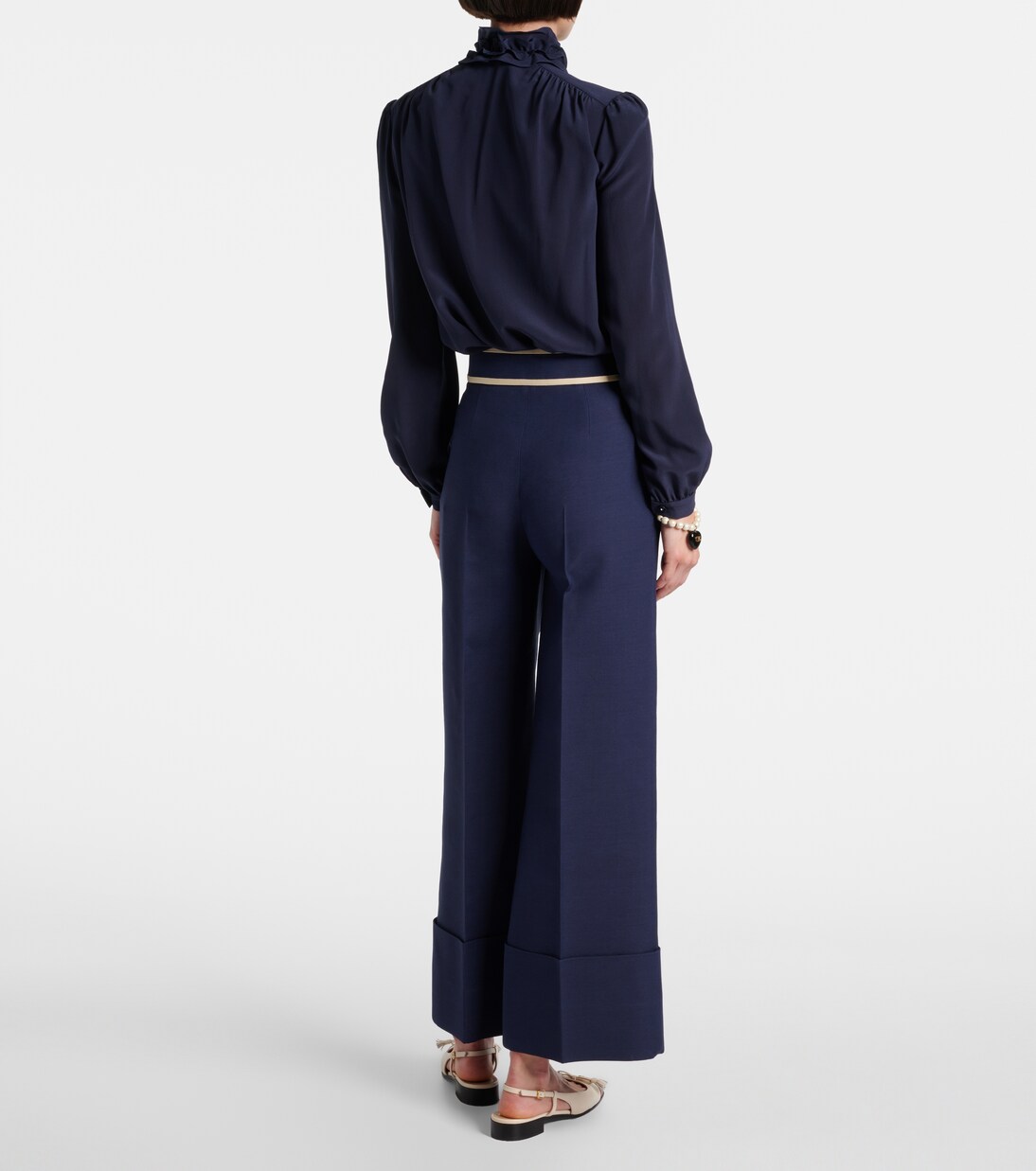 Weite Hose VGold aus Crepe Couture | Valentino