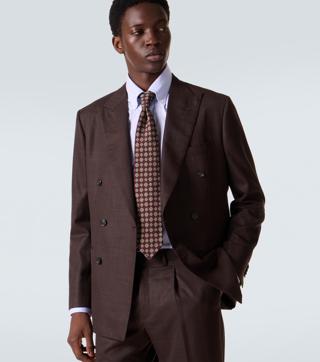 Printed silk satin tie | Rubinacci