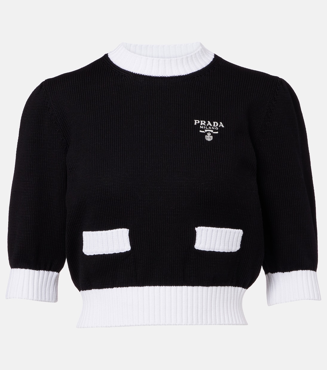 Pullover cropped in cotone | Prada