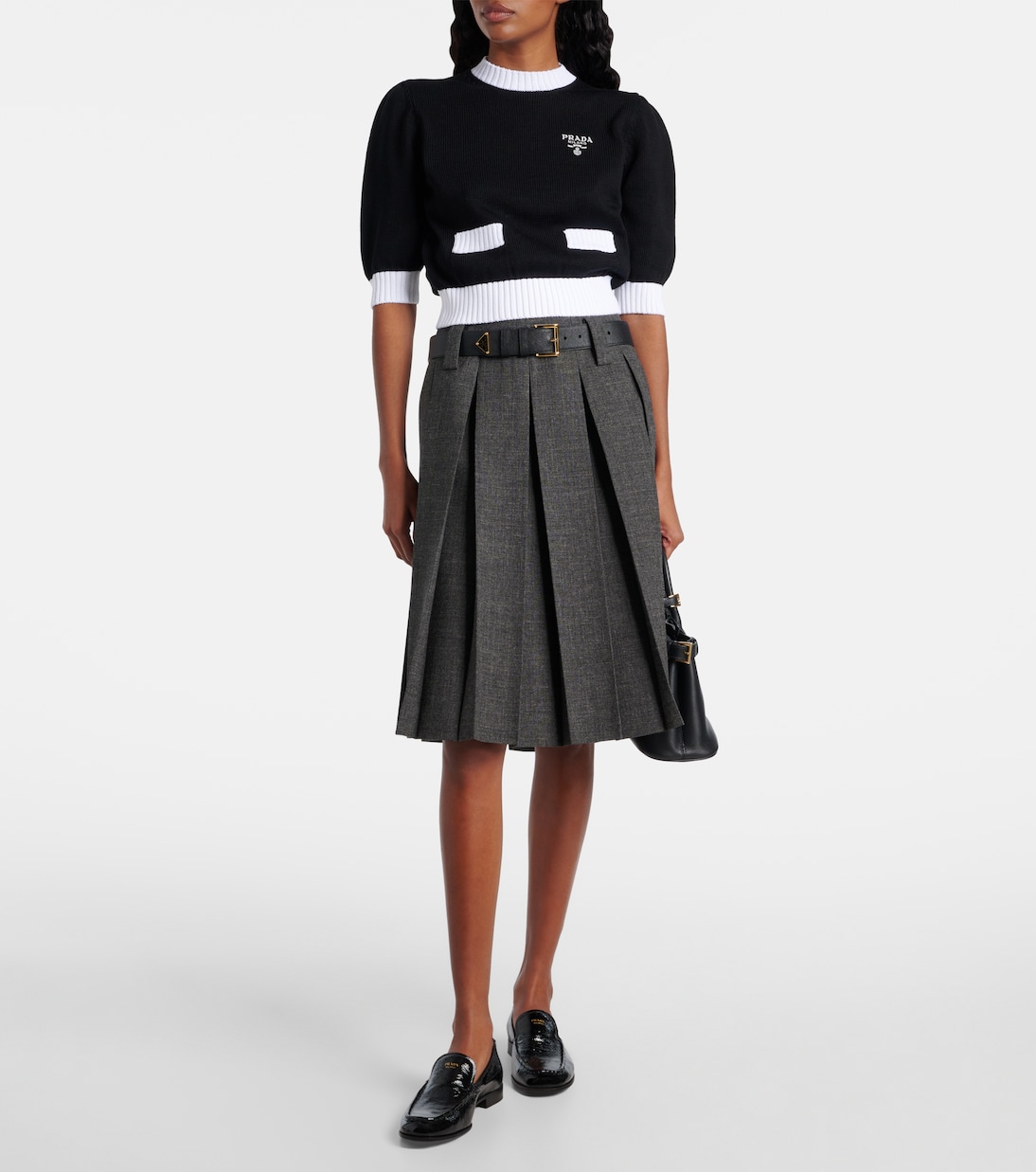 Pullover cropped in cotone | Prada