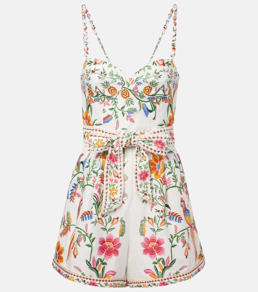 Delicate Forest floral linen romper | Farm Rio