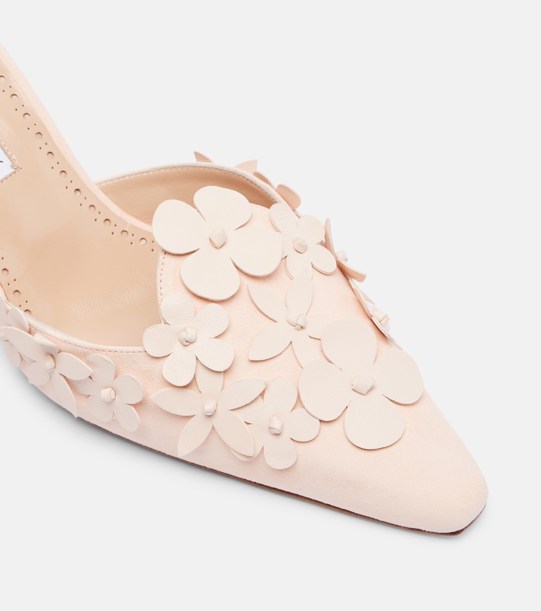 Harnes 50 floral-appliqué leather mules | Manolo Blahnik