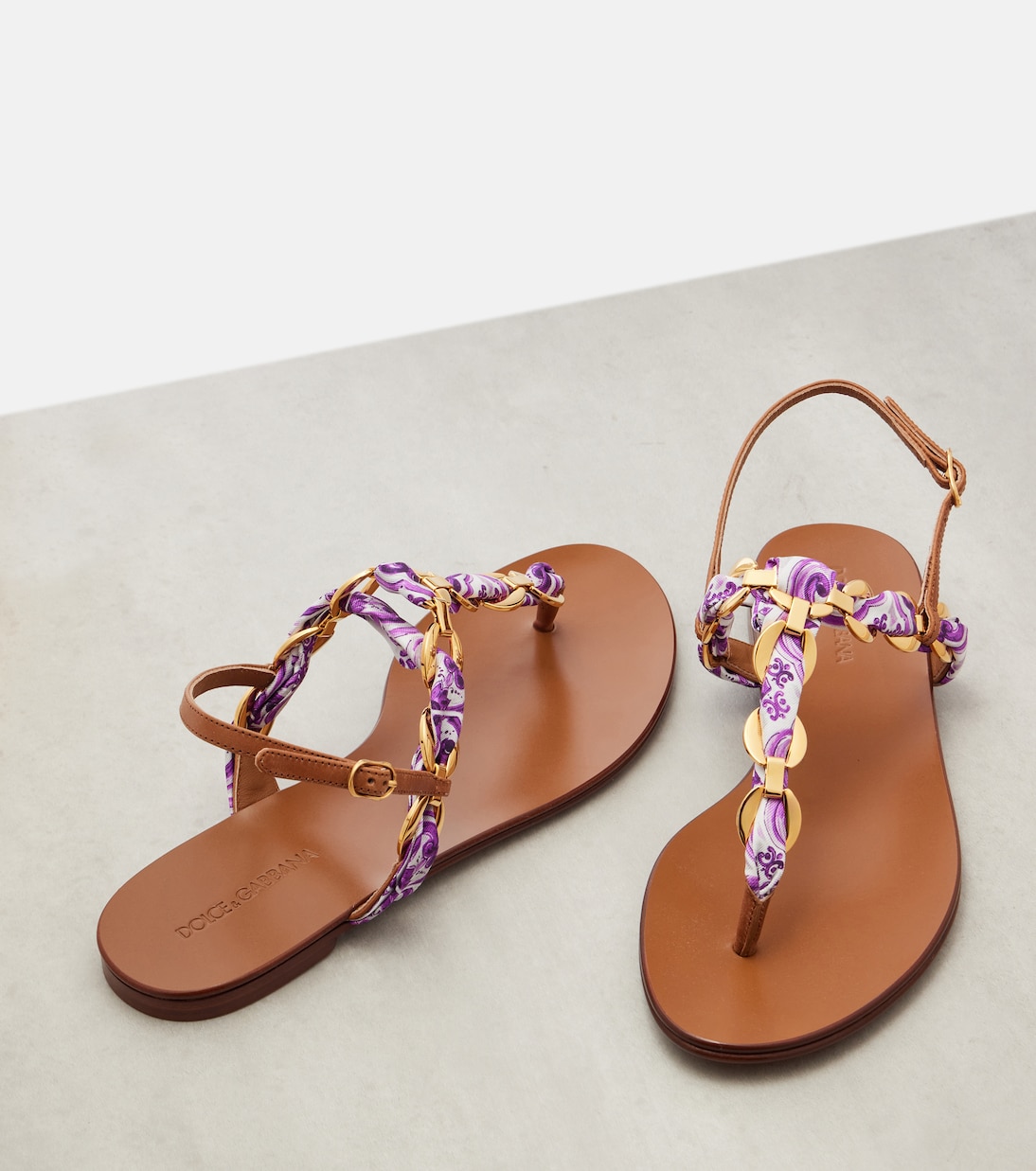 Tongs Majolica en satin | Dolce&Gabbana