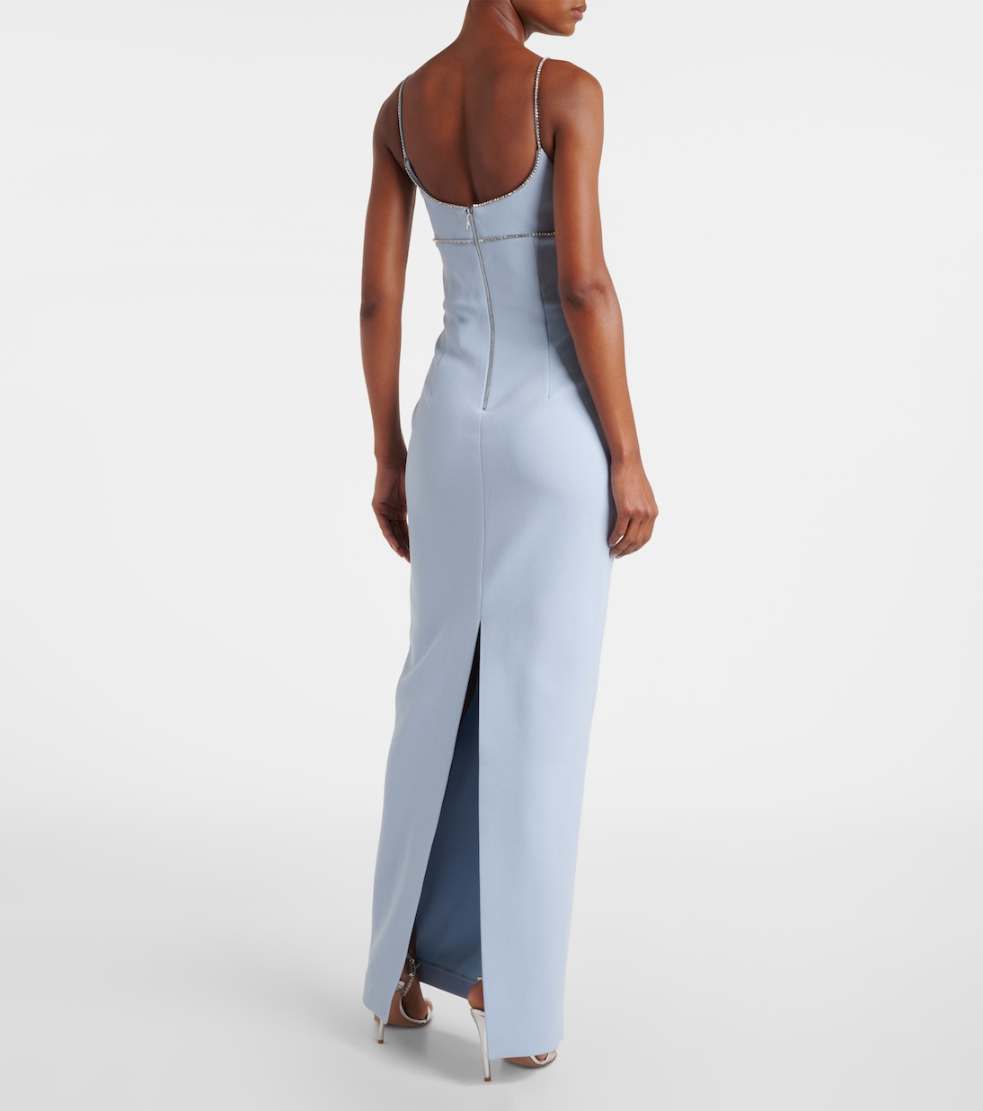 Bow-detail embellished crêpe gown | Rebecca Vallance