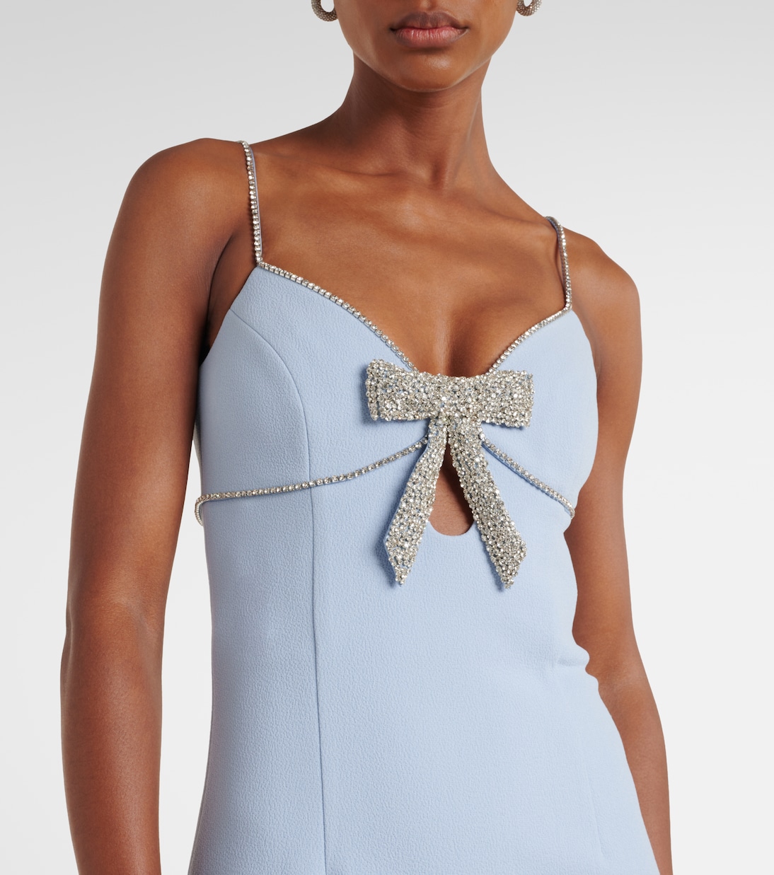Bow-detail embellished crêpe gown | Rebecca Vallance