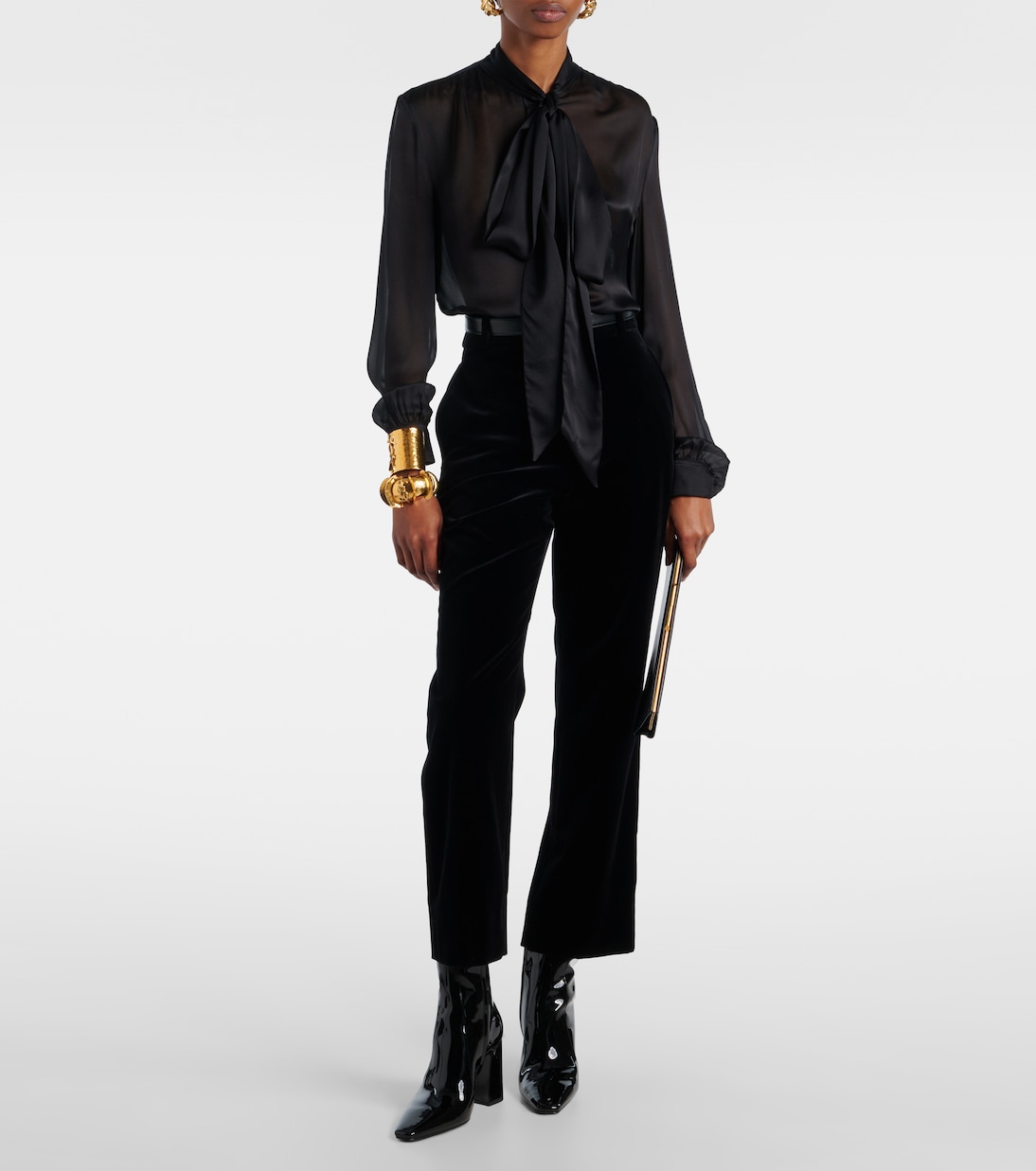 Rainer 90 patent leather ankle boots | Saint Laurent