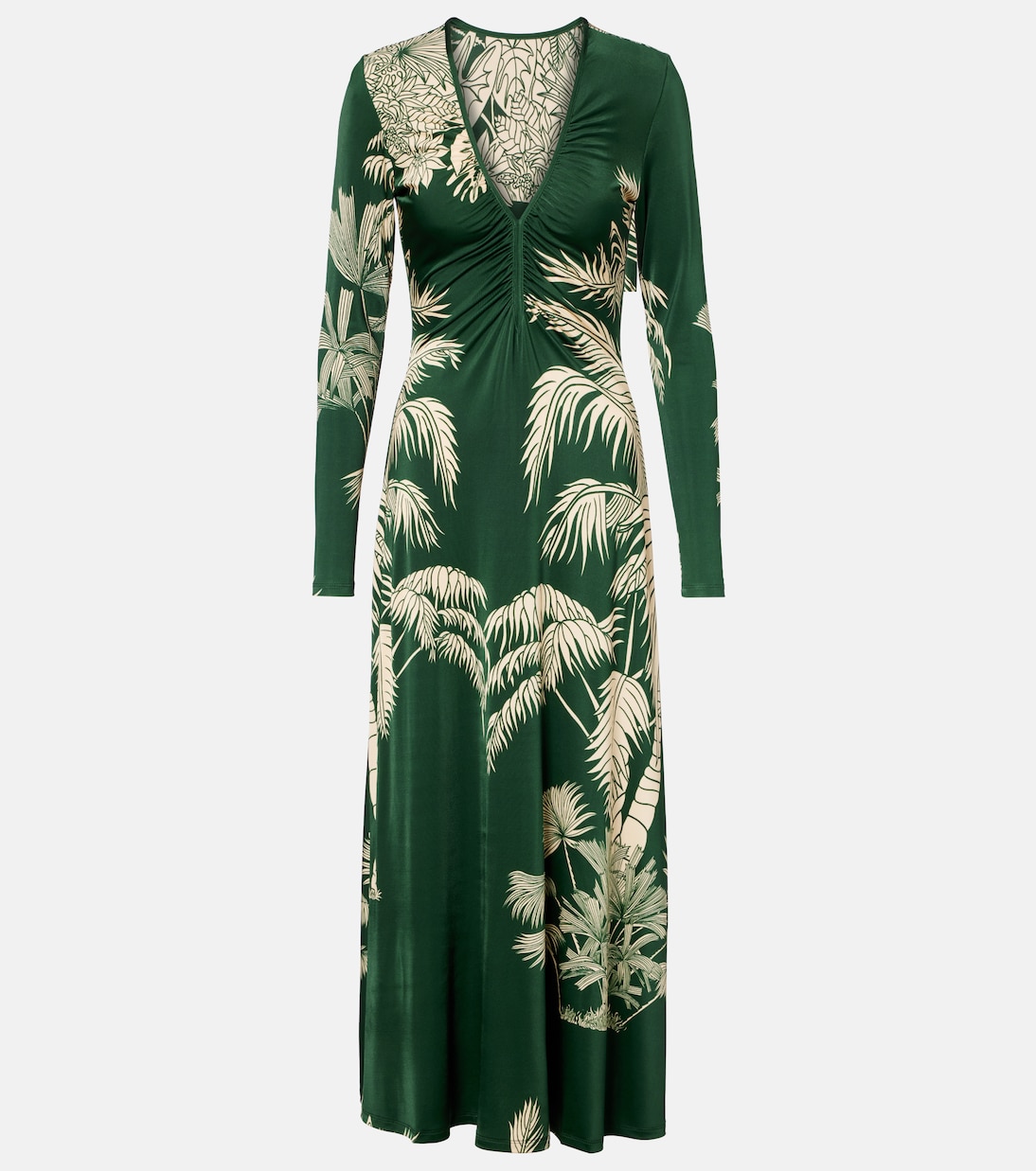 Printed ruched jersey midi dress | Johanna Ortiz