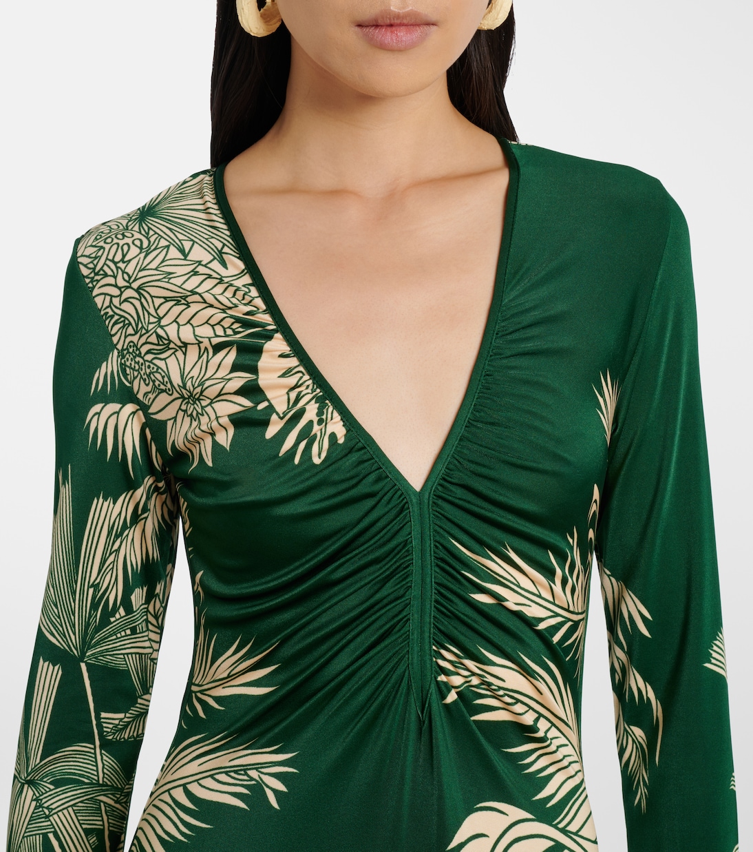 Printed ruched jersey midi dress | Johanna Ortiz