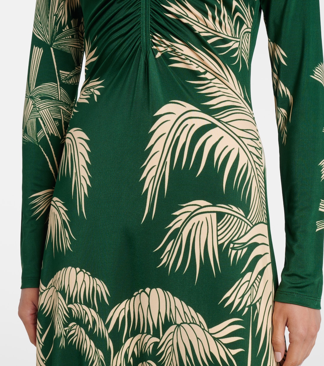 Printed ruched jersey midi dress | Johanna Ortiz
