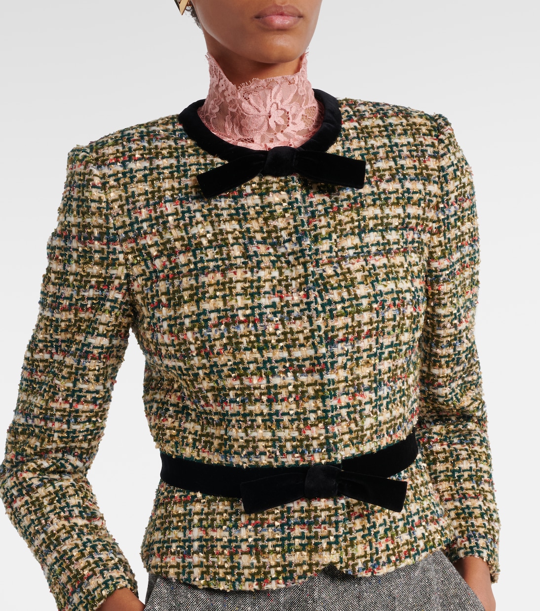 Veste en tweed lamé et velours | Valentino