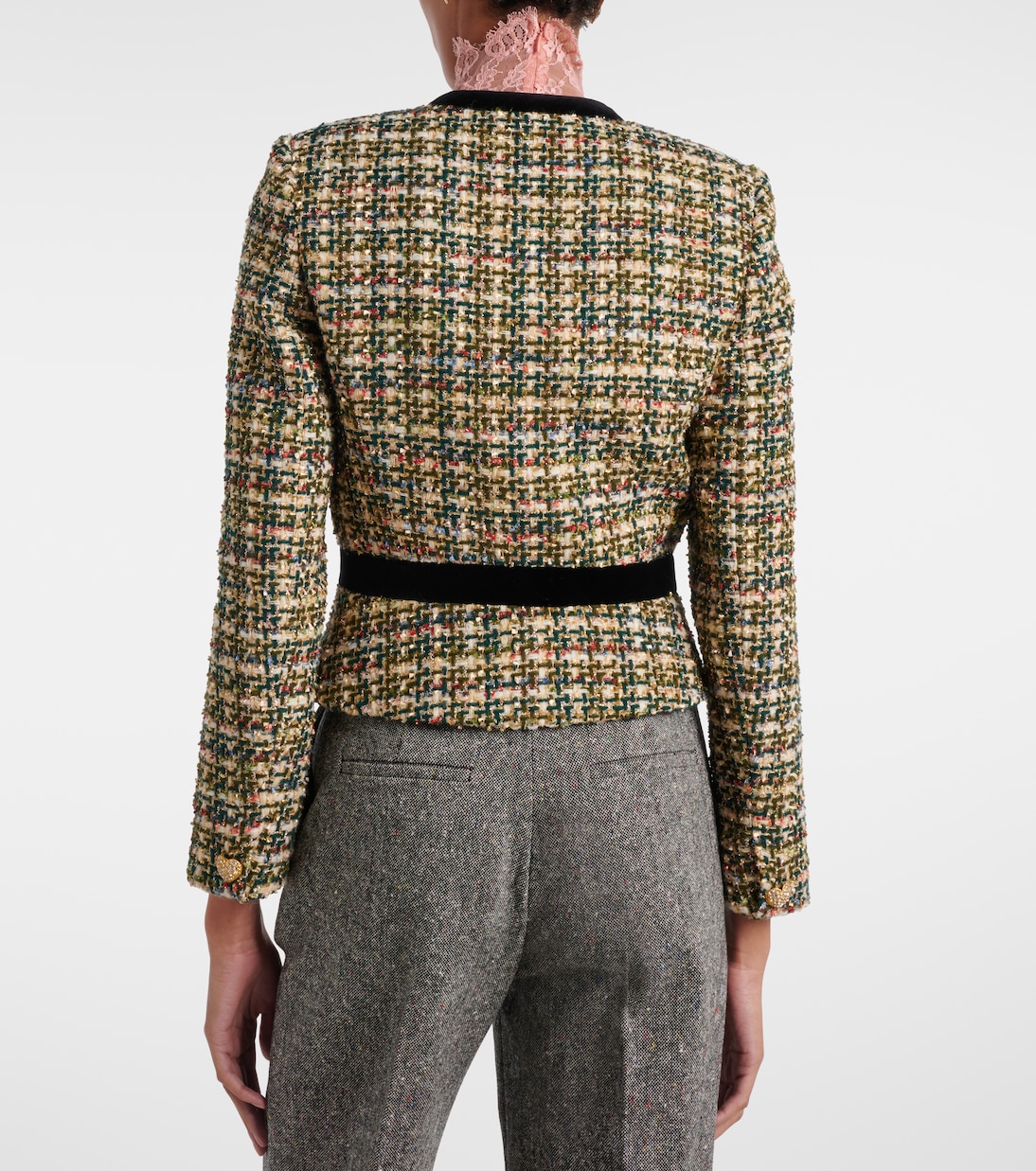 Veste en tweed lamé et velours | Valentino