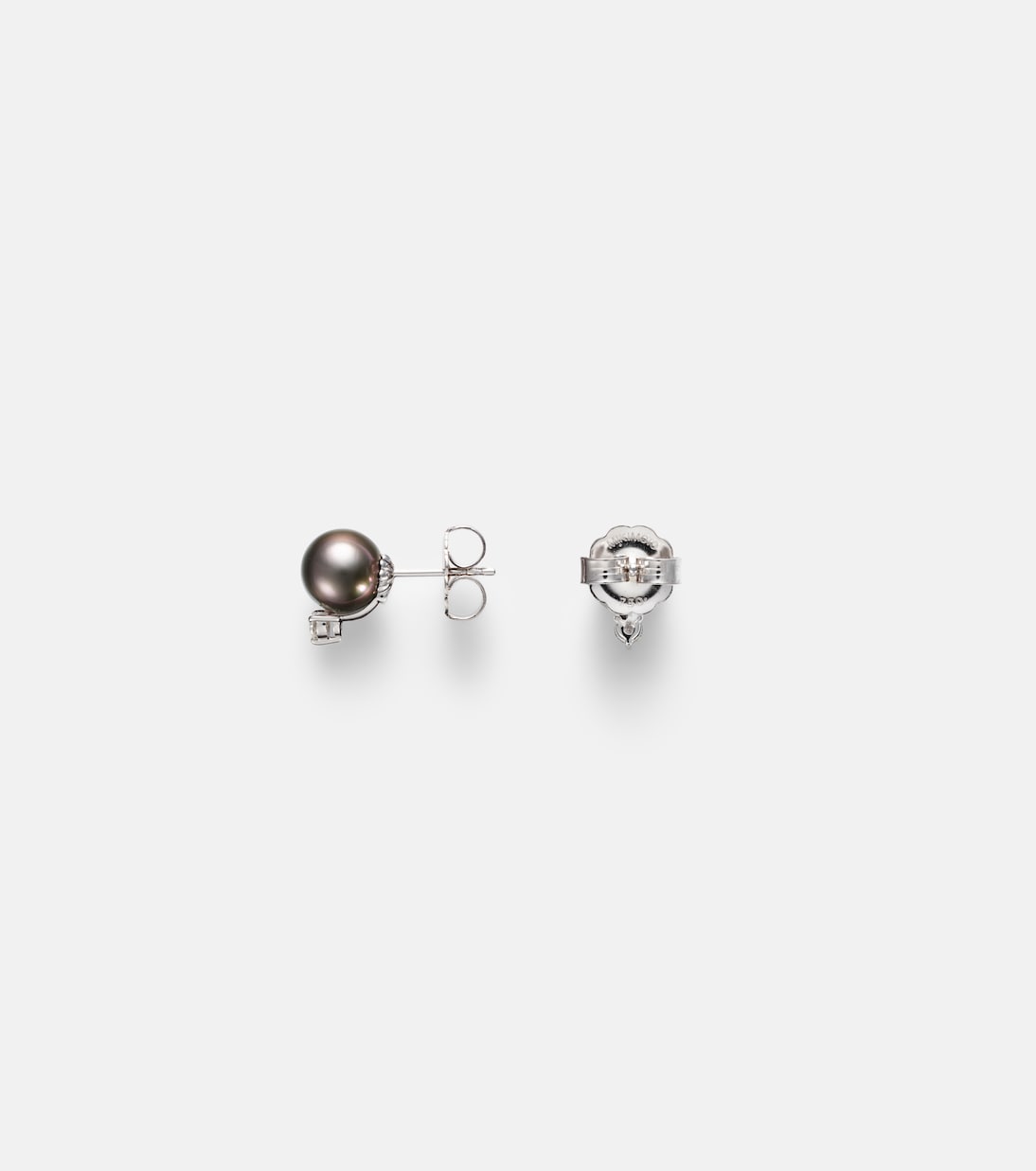 18kt white gold earrings with pearls and diamonds | Mikimoto