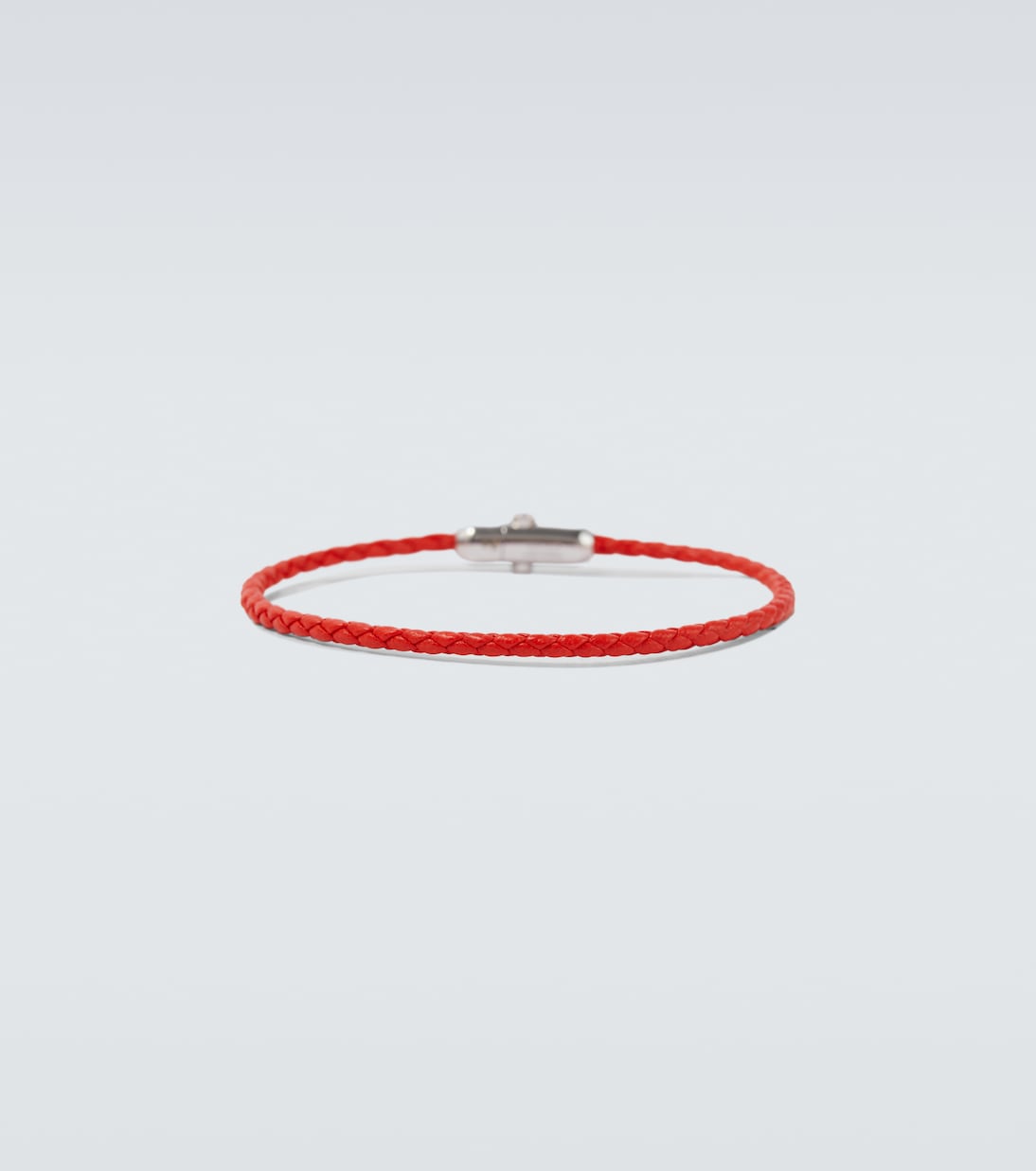 Braided leather and sterling silver bracelet | Bottega Veneta