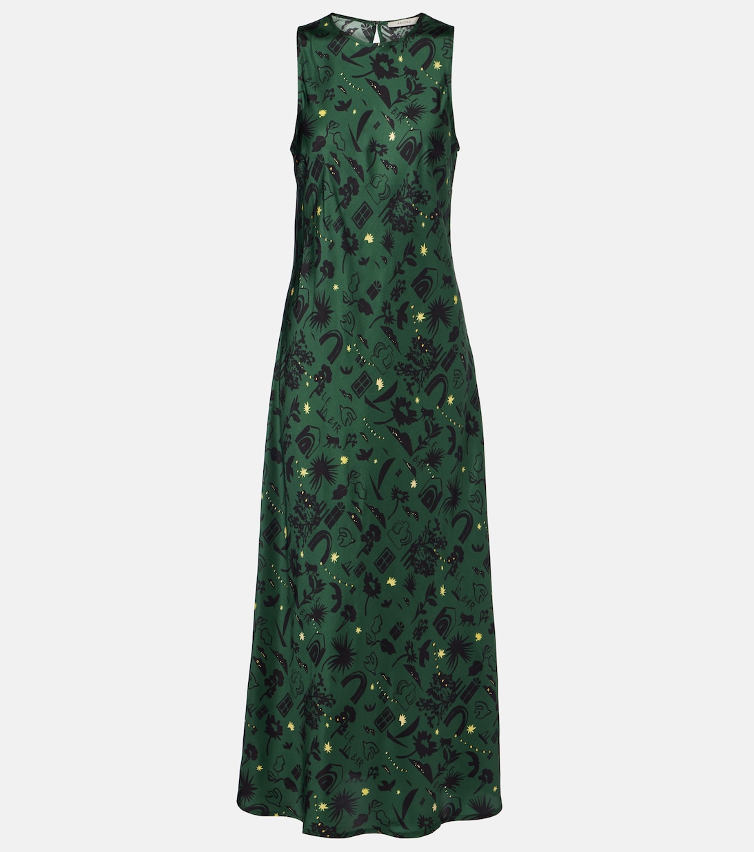 Valencia printed silk charmeuse maxi dress | Asceno