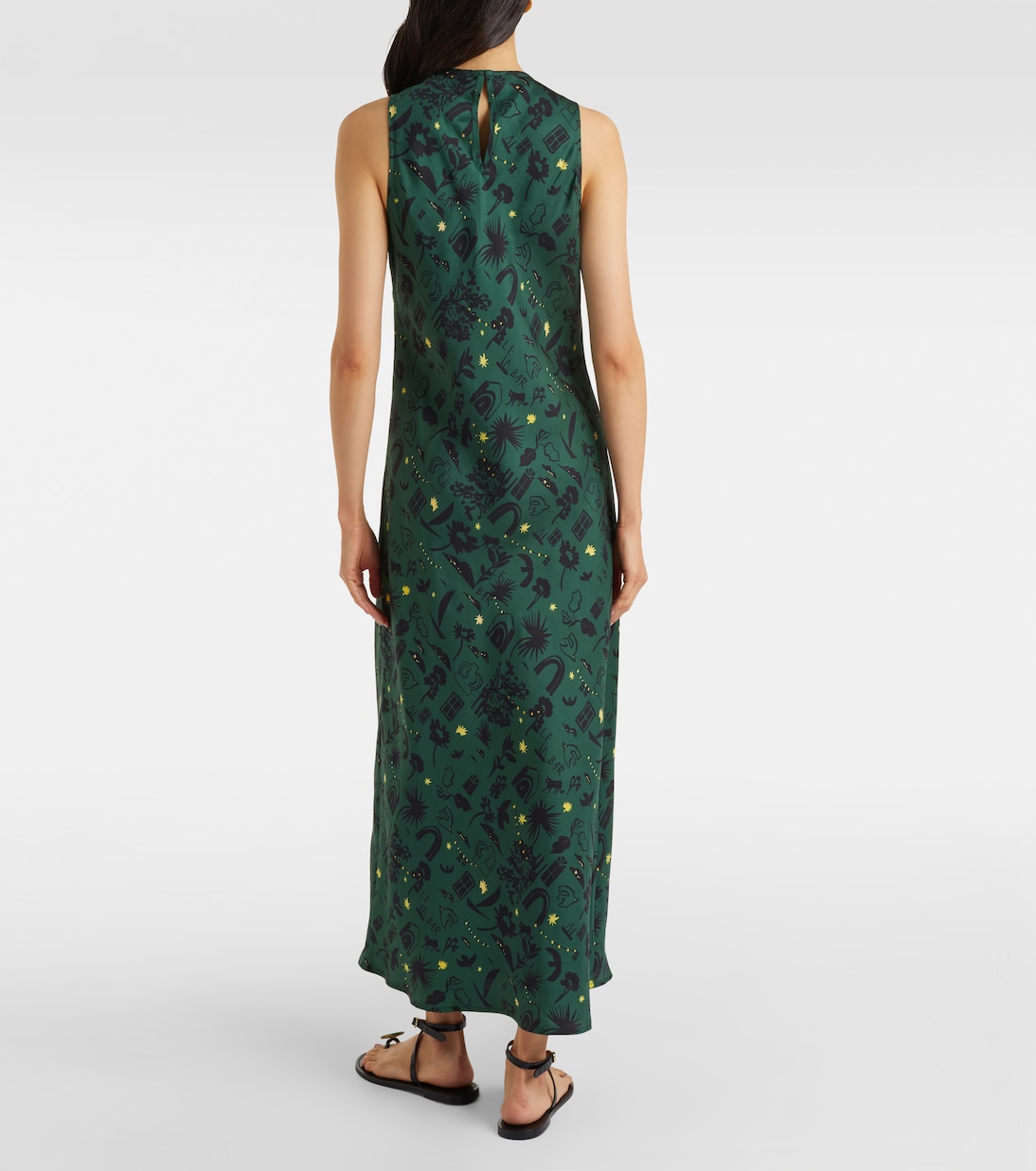 Valencia printed silk charmeuse maxi dress | Asceno