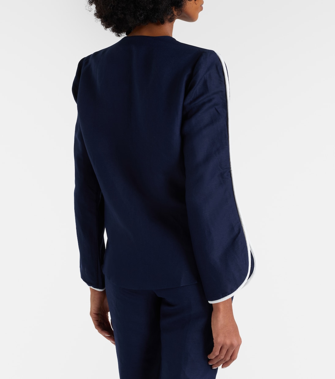 Bicolor linen-blend top | Adriana Degreas