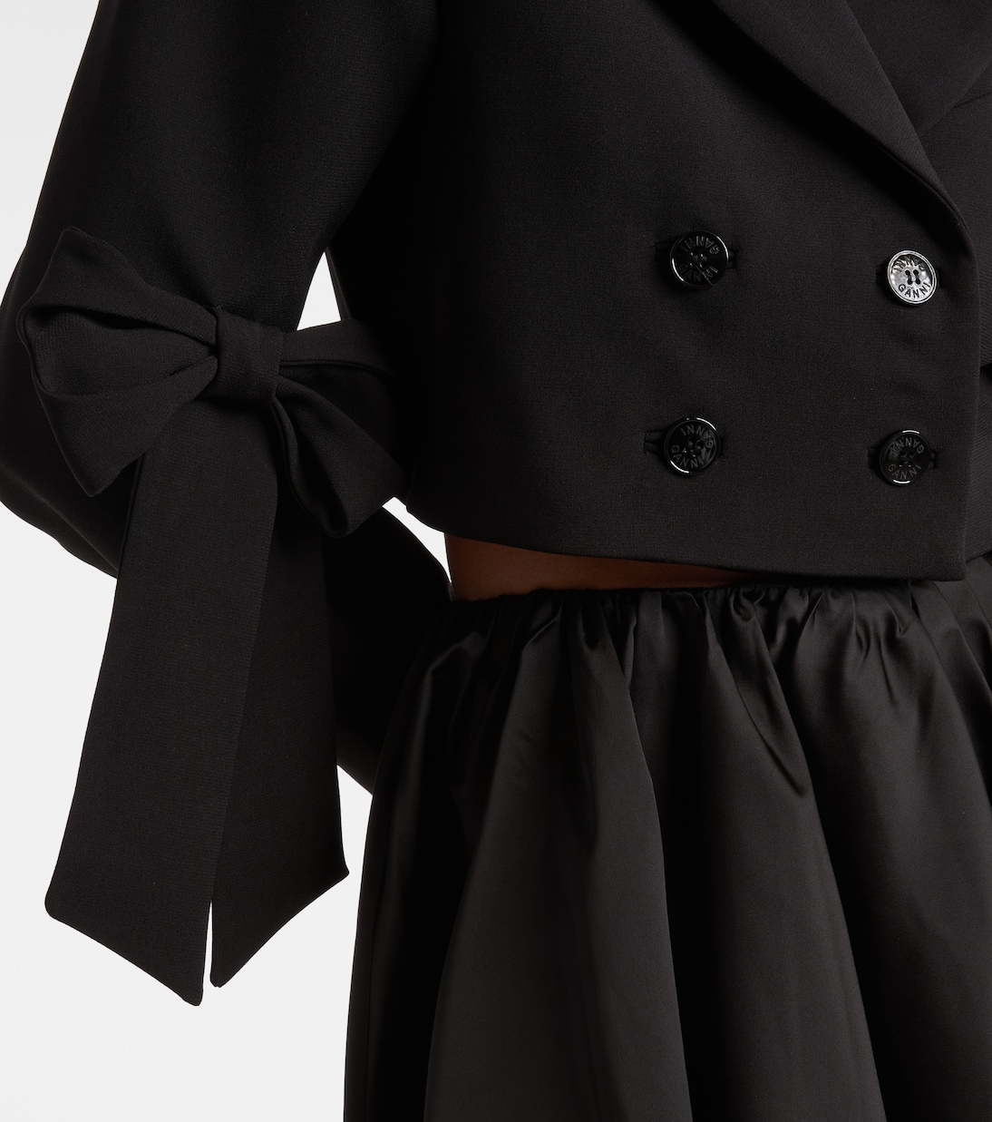 Double-breasted cropped blazer | Ganni