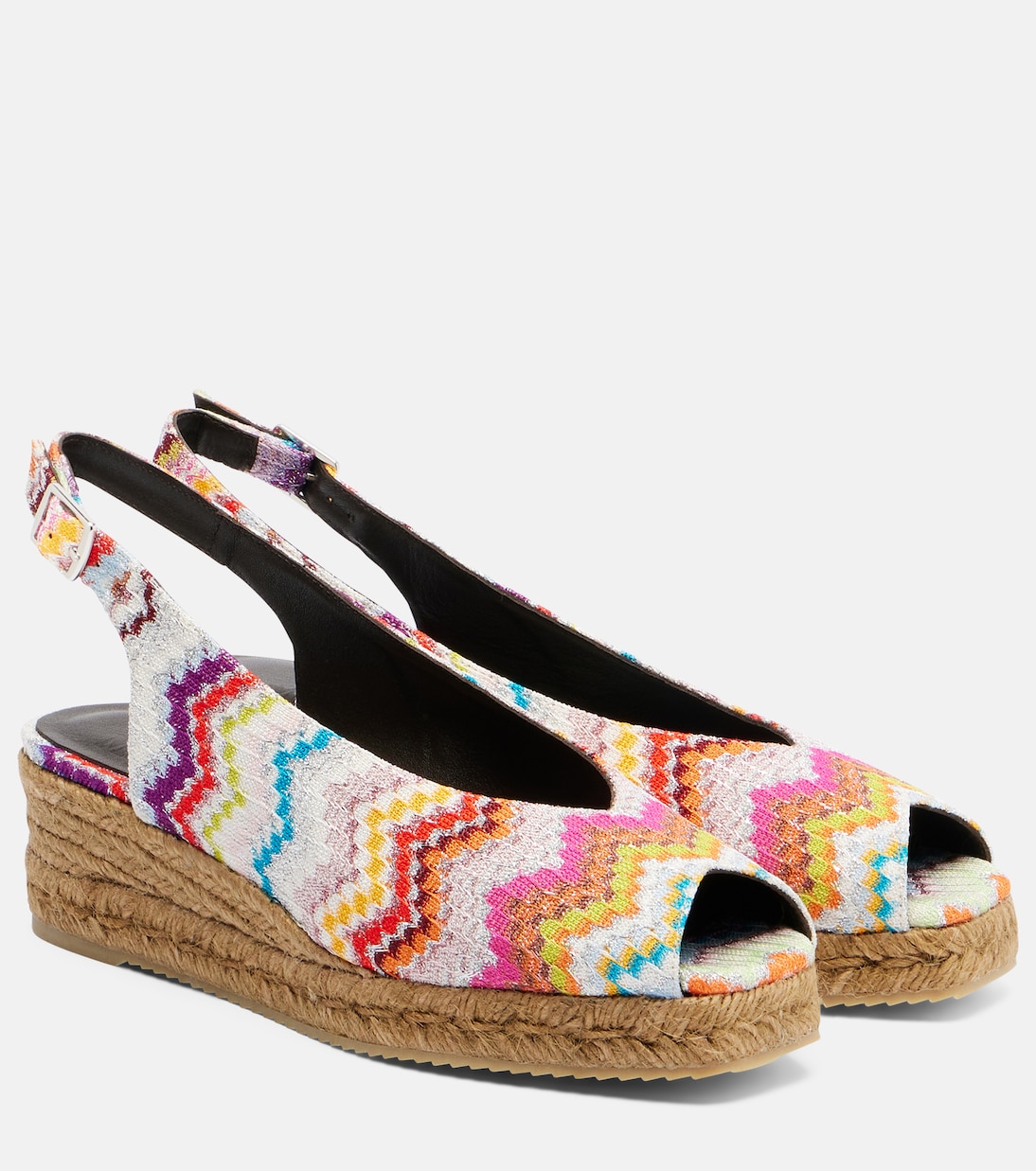 Joy 30 Zigzag lamé espadrille wedges | Missoni