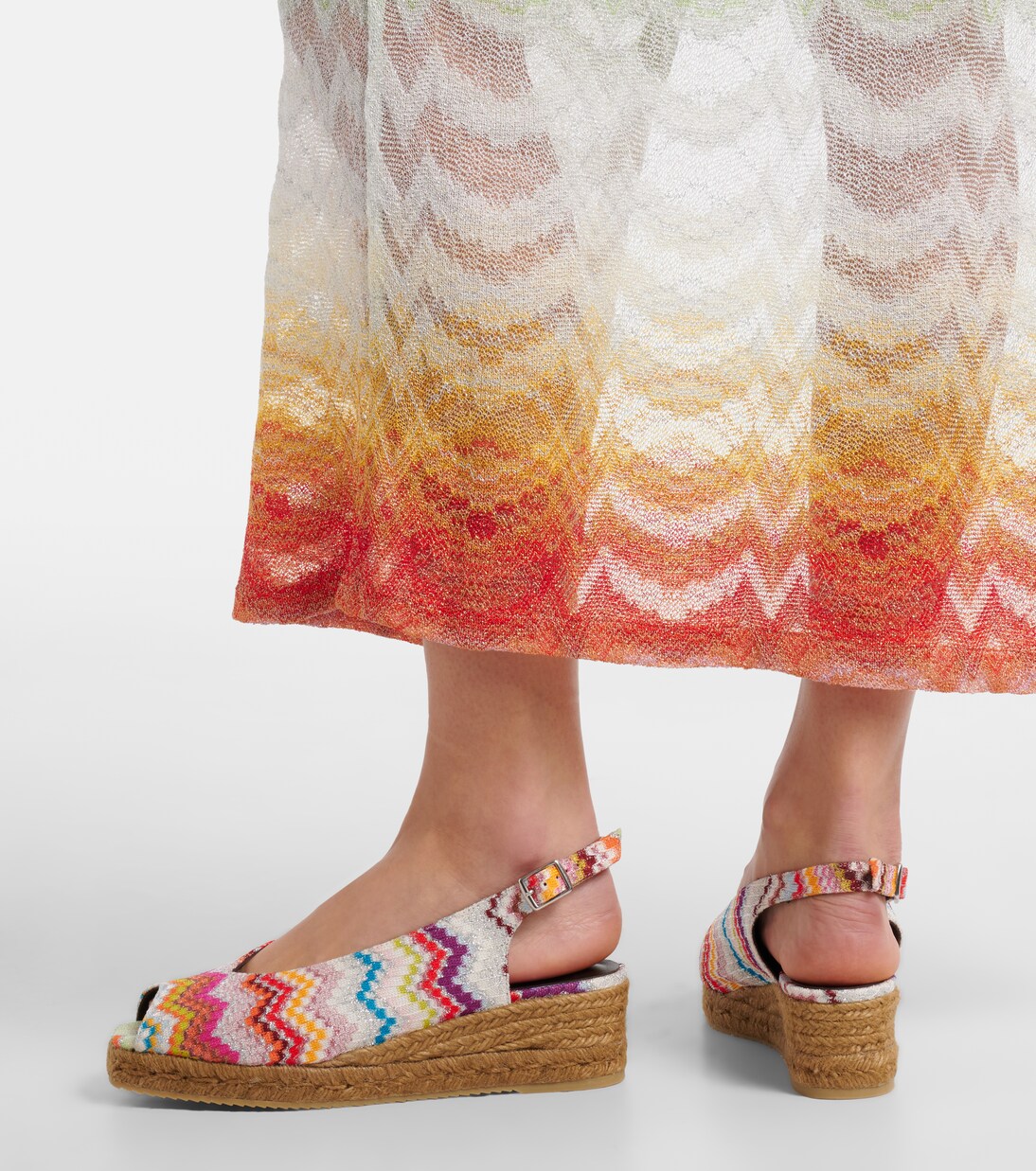Joy 30 Zigzag lamé espadrille wedges | Missoni
