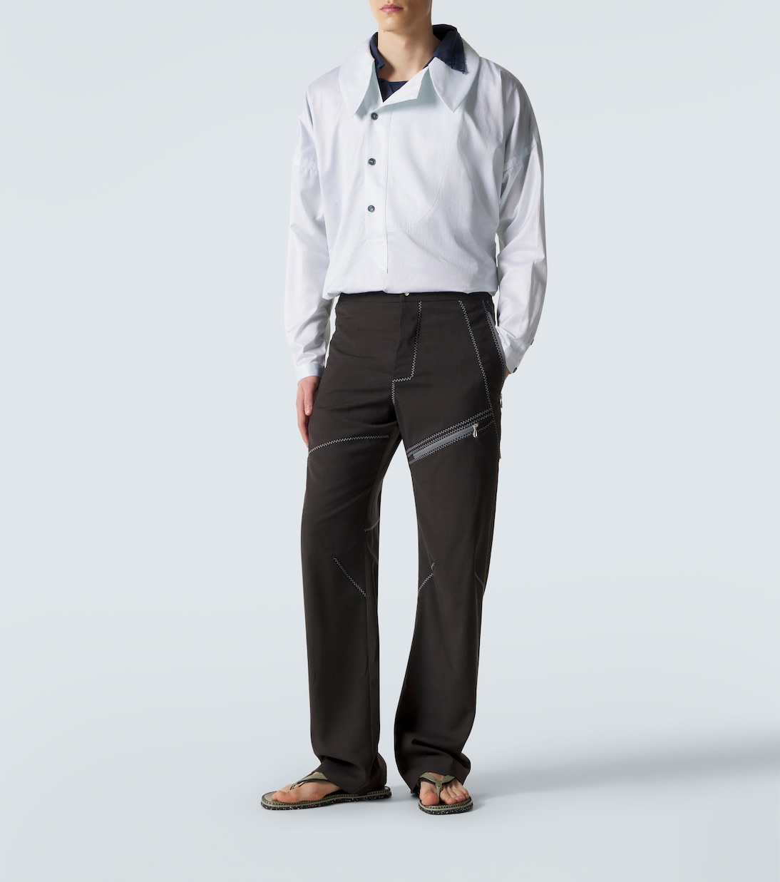 Chemise Kest rayée en coton | Kiko Kostadinov