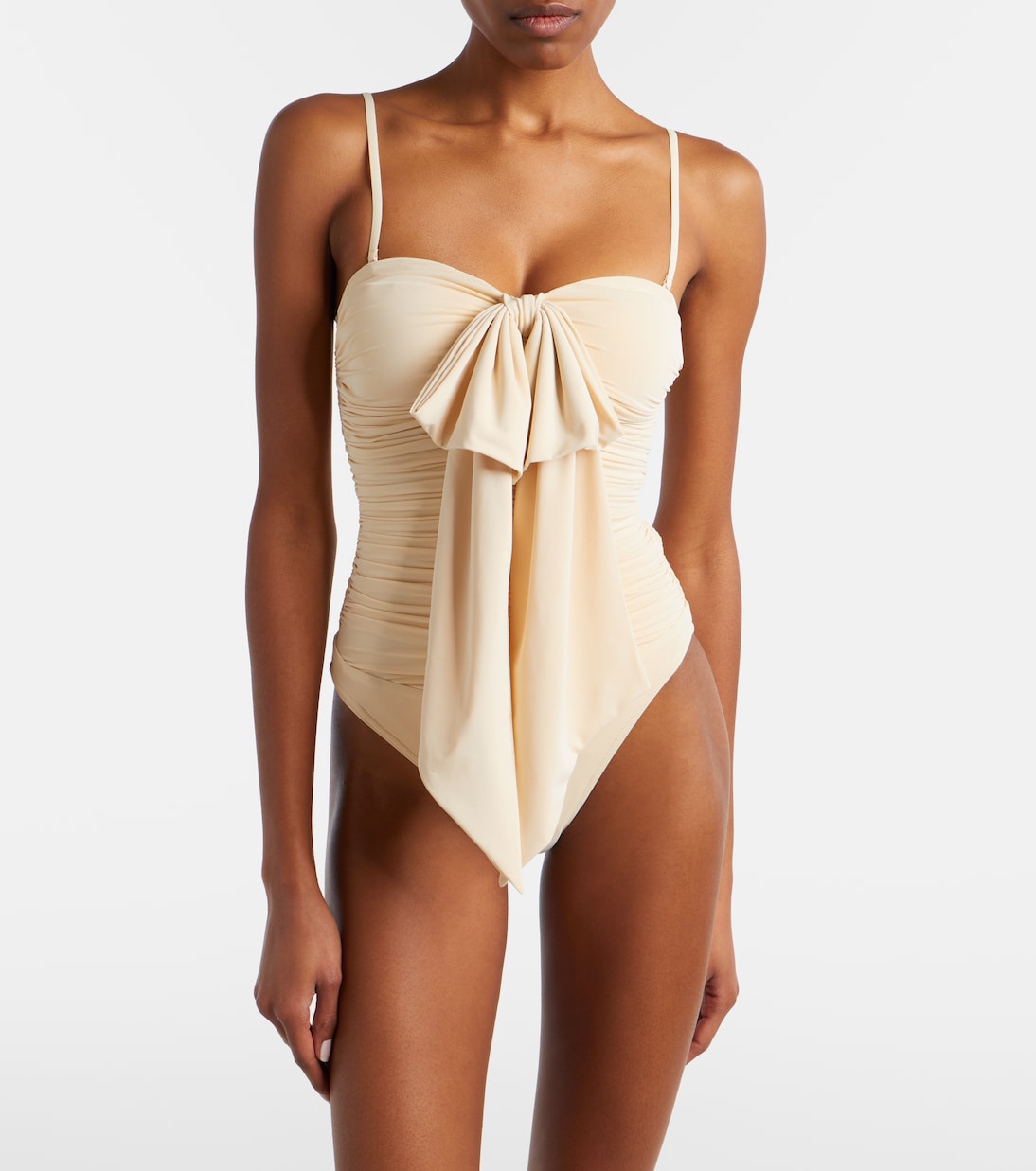 Como bow-detail draped swimsuit | Zimmermann