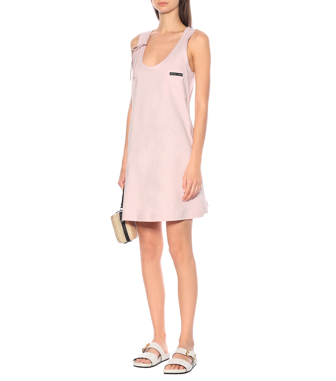 Vestido de punto fino de algodón | Prada